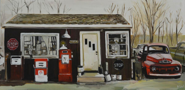 Americana Painting – American Gas Station