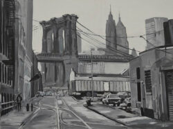 Painting of Brooklyn Bridge New York