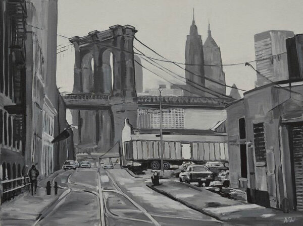 Painting of Brooklyn Bridge New York
