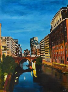 Painting of the Bridgewater Canal in Manchester