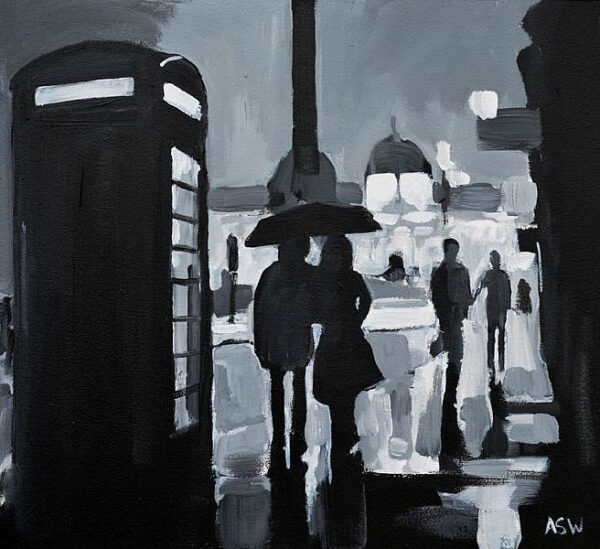 Painting of Trafalgar Square in London