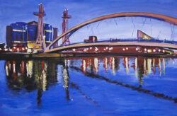 Painting of Millenium Bridge, Salford Quays, Manchester