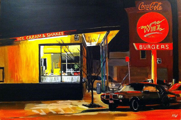 Painting of a Burger Bar
