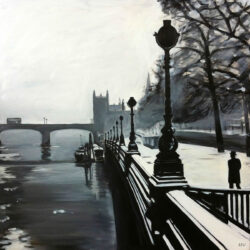 Painting of Victoria Embankment, London