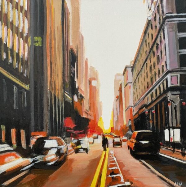 Painting of New York City in Autumn Fall