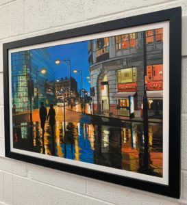 Painting of Manchester by British Urban Landscape Artist Angela Wakefield