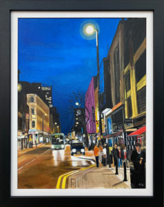 Painting of Deansgate Manchester by British Artist Angela Wakefield