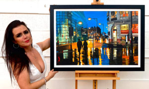 Painting of Manchester by British Urban Landscape Artist Angela Wakefield