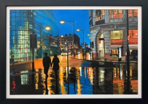 Painting of Manchester by British Urban Landscape Artist Angela Wakefield