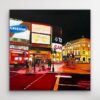 Piccadilly Circus in London City at Night with Red Bus - Image 3
