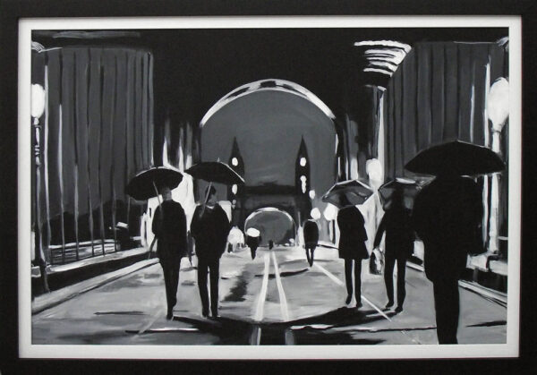 Black & White Painting of Hammersmith Bridge in London