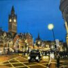 An original painting of Albert Square in Manchester by British Artist Angela Wakefield