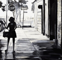 Black & White Female Figure Manhattan Woman in New York