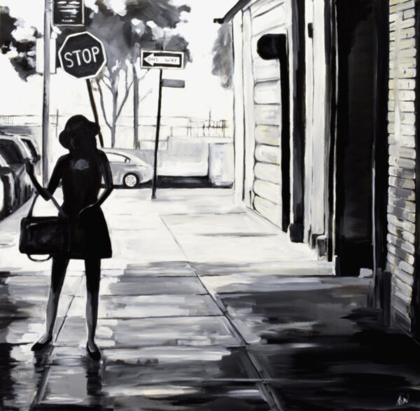 Black & White Female Figure Manhattan Woman in New York