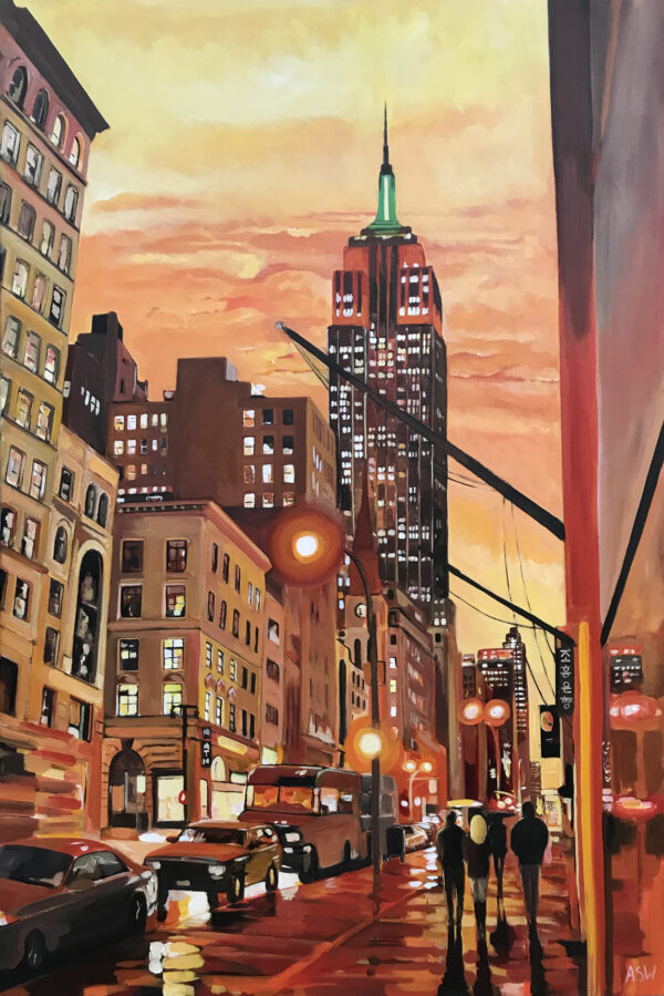 Empire State Building Cityscape Painting