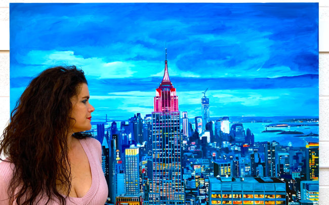 Painting of The Empire State Building in New York City by Angela Wakefield