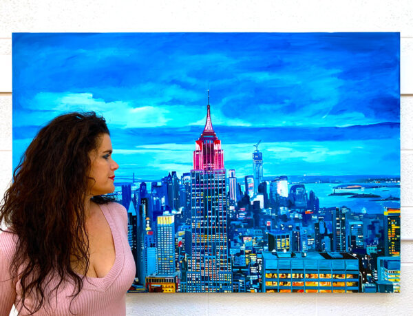 Painting of The Empire State Building in New York City by Angela Wakefield