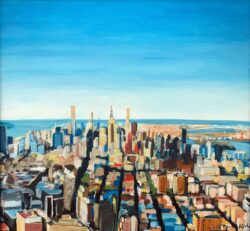 Impressionistic Aerial View of Manhattan Island New York City