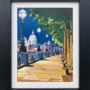 Painting of London Victoria Embankment with St Pauls Cathedral