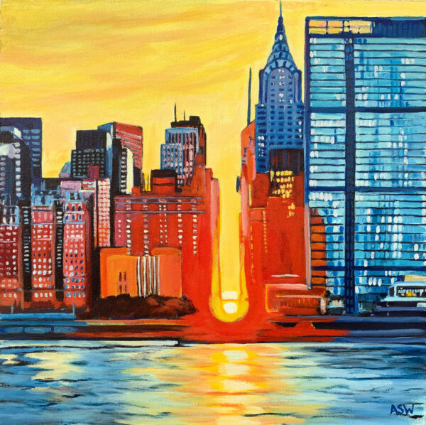 Painting of New York City Sunset