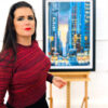 Original painting of Radio City, New York by artist Angela Wakefield