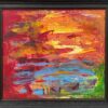 Abstract Blue Orange & Red Lake Sunset Landscape - Image 3