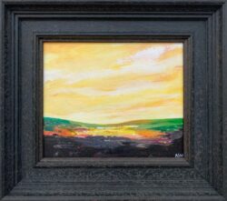 Abstract Landscape Painting with Green & Yellow