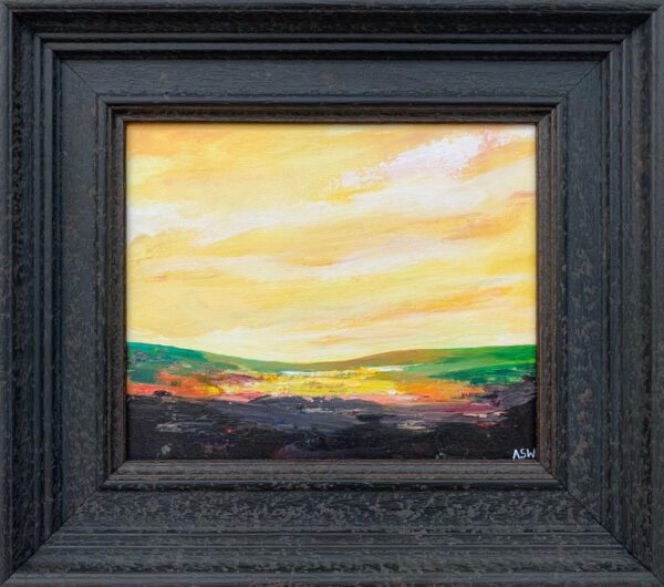 Abstract Landscape Painting with Green & Yellow