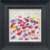 Abstract Red Blue Yellow Flower Design on White - Image 3
