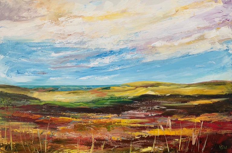 Colourful Abstract Landscape Painting of the English Countryside