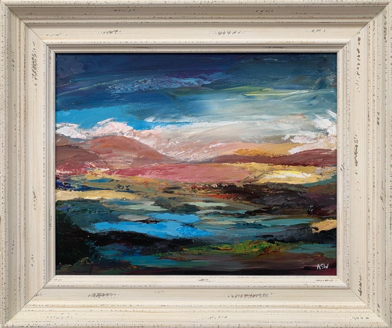Colourful Expressive Abstract Mountain Landscape – Angela Wakefield