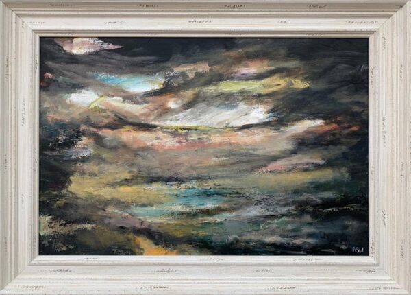 Dark Atmospheric Abstract Landscape Painting of the English Countryside