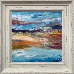 Colourful Expressive Abstract River Bank Seascape Landscape Scene