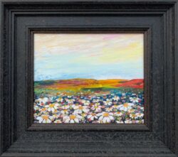 Wild Daisy Flowers English Countryside Landscape Painting