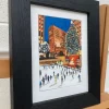 Miniature Original Painting of Ice Skating, Christmas in New York City - Image 4