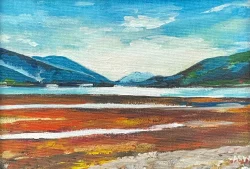 Miniature Landscape Study of Scottish Highlands