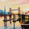 Miniature Painting of Shard & Tower Bridge London - Image 3