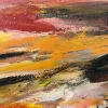 Warm Red & Yellow Abstract Landscape Painting - Image 3
