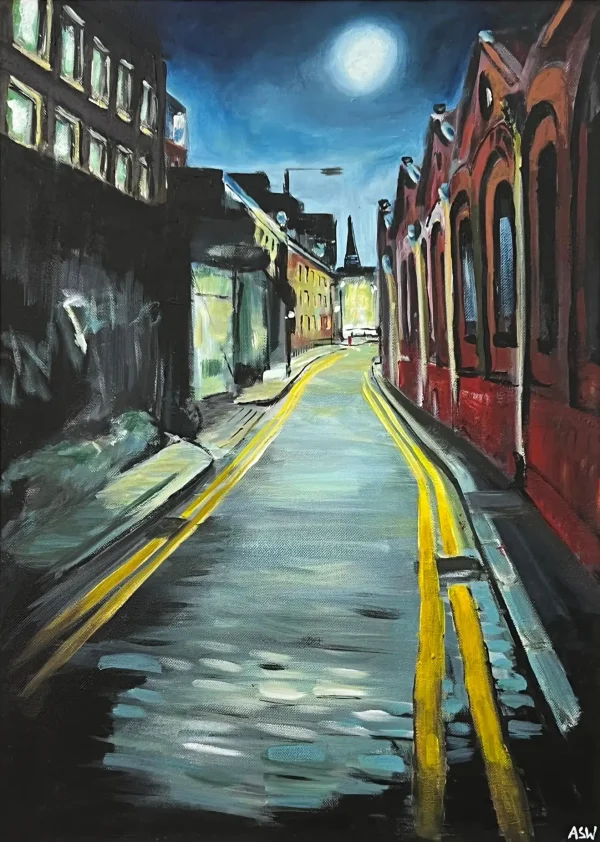 Atmospheric Painting of Street in Whitechapel London City