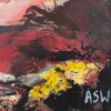 Warm Red & Yellow Abstract Landscape Painting - Image 8