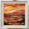 Warm Red & Yellow Abstract Landscape Painting - Image 16