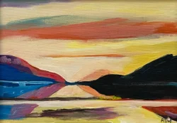 Miniature Landscape Study of Scottish Highlands