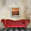 Warm Red & Yellow Abstract Landscape Painting - Image 18
