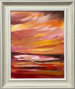Red & Yellow Abstract Impressionist Seascape Landscape