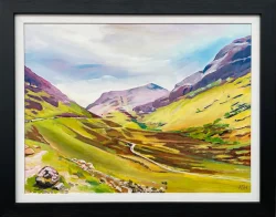 Colourful Abstract Landscape Painting of Scottish Highlands Contemporary Artist