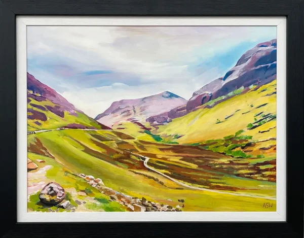 Colourful Abstract Landscape Painting of Scottish Highlands Contemporary Artist