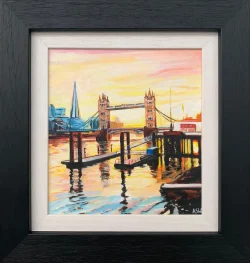 Miniature Painting of Shard & Tower Bridge London