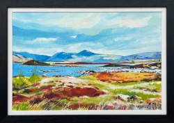 Colourful Abstract Landscape Painting of Scottish Highlands