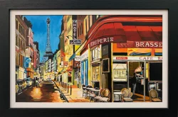 Paris Café with Eiffel Tower France Painting