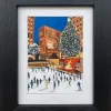 Miniature Original Painting of Ice Skating, Christmas in New York City - Image 2